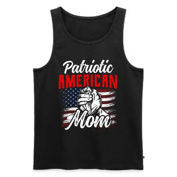 Patriotique Mère Américaine USA US Patriot - Débardeur bio Premium Homme - noir - Devant - Michal (187cm)