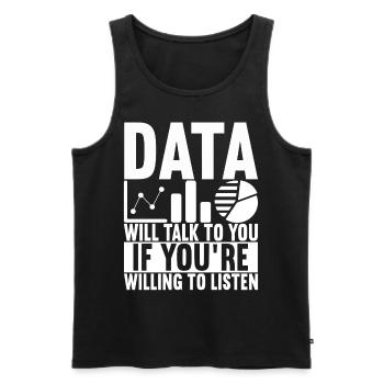 Analyste de données Data Scientist - Débardeur bio Premium Homme - noir - Devant - Michal (187cm)