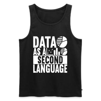 Analyste de données Data Scientist - Débardeur bio Premium Homme - noir - Devant - Michal (187cm)