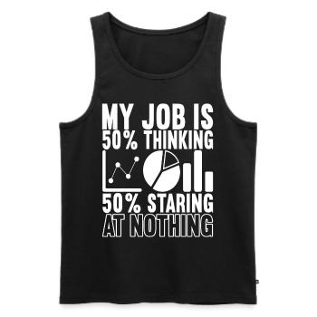 Analyste de données Data Scientist - Débardeur bio Premium Homme - noir - Devant - Michal (187cm)
