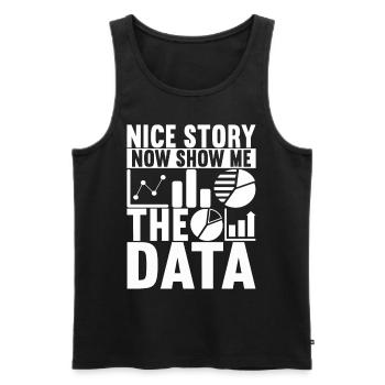 Analyste de données Data Scientist - Débardeur bio Premium Homme - noir - Devant - Michal (187cm)