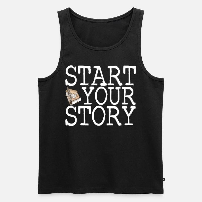 Autor Schreiber - Männer Premium Bio Tank Top - Schwarz