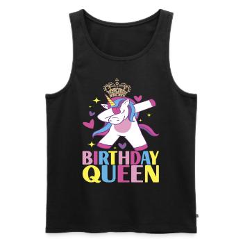 Unicorn Birthday - Men's Premium Organic Tank Top - black - Front - Michal (187cm)