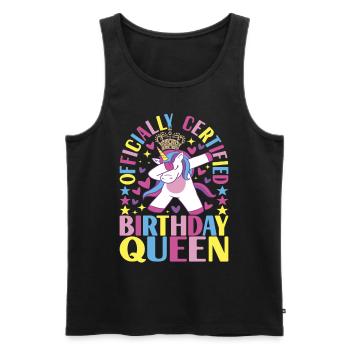 Unicorn Birthday - Men's Premium Organic Tank Top - black - Front - Michal (187cm)