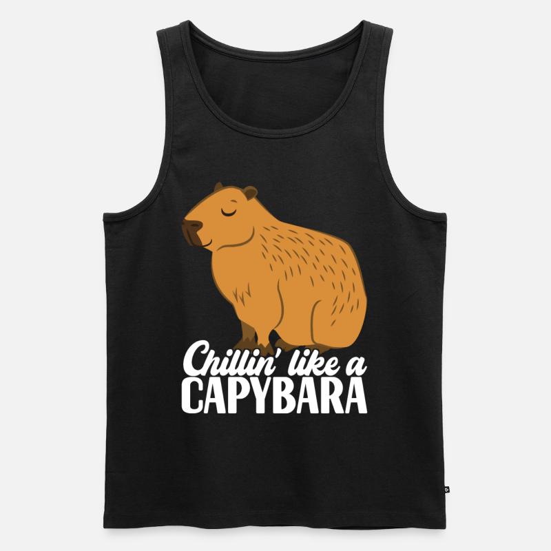 Capybara - Männer Premium Bio Tank Top - Schwarz