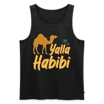 Yalla Habibi Camel Arabic - Men's Premium Organic Tank Top - black - Front - AI Model Male 178 light (178cm)