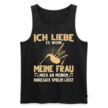 Dudelsack Musikverein Sackpfeifer Musiker - Männer Premium Bio Tank Top - Schwarz - Vorne - AI Model Male 178 light (178cm)