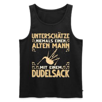 Dudelsack Musikverein Sackpfeifer Musiker - Männer Premium Bio Tank Top - Schwarz - Vorne - AI Model Male 178 light (178cm)