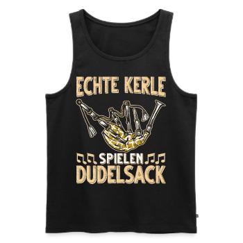 Dudelsack Musikverein Sackpfeifer Musiker - Männer Premium Bio Tank Top - Schwarz - Vorne - AI Model Male 178 light (178cm)