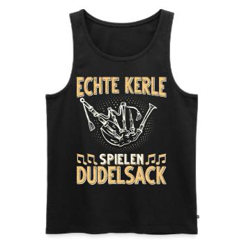 Dudelsack Musikverein Sackpfeifer Musiker - Männer Premium Bio Tank Top - Schwarz - Vorne - AI Model Male 178 light (178cm)