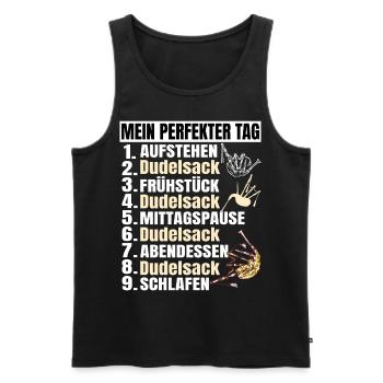 Dudelsack Musikverein Sackpfeifer Musiker - Männer Premium Bio Tank Top - Schwarz - Vorne - AI Model Male 178 light (178cm)