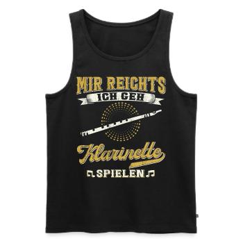 Klarinette Musiker Klarinettist - Männer Premium Bio Tank Top - Schwarz - Vorne - Michal (187cm)