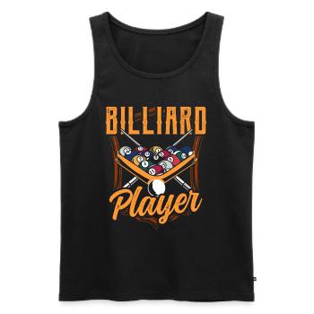 Joueur de billard Billard Lovers Pool - Débardeur bio Premium Homme - noir - Devant - Michal (187cm)