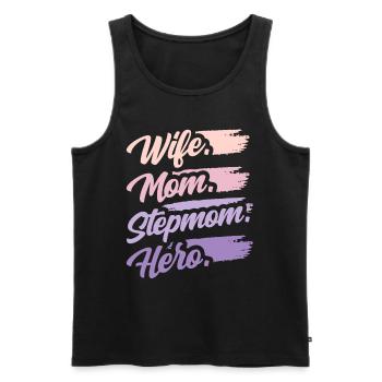 épouse mère belle-mère héroïne mère adoptive enfant - Débardeur bio Premium Homme - noir - Devant - AI Model Male 178 light (178cm)