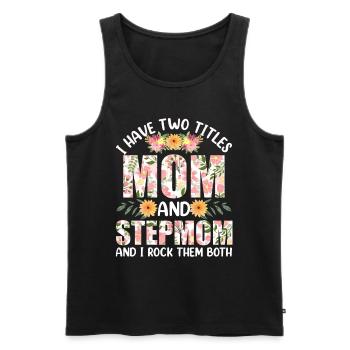 Two tracks Mother and Stepmother I Rock Both - Men's Premium Organic Tank Top - black - Front - Michal (187cm)