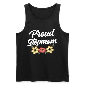 Fière belle-mère mère adoptive enfant mère d’accueil - Débardeur bio Premium Homme - noir - Devant - AI Model Male 178 light (178cm)