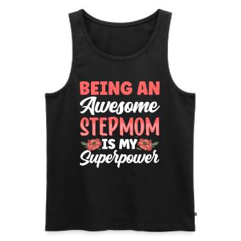 Being a great stepmother is superpower - Men's Premium Organic Tank Top - black - Front - AI Model Male 178 light (178cm)