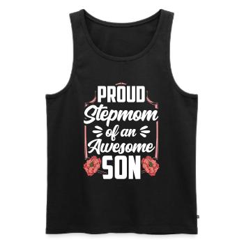 Proud stepmother of a great son child - Men's Premium Organic Tank Top - black - Front - AI Model Male 178 light (178cm)