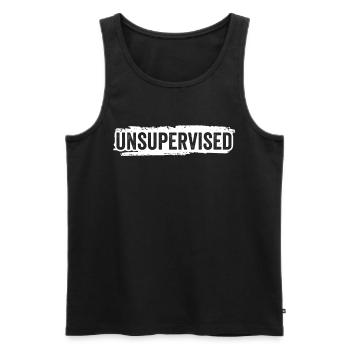 Unüberwacht Humor Unbeaufsichtigt Unsupervised - Männer Premium Bio Tank Top - Schwarz - Vorne - AI Model Male 178 light (178cm)