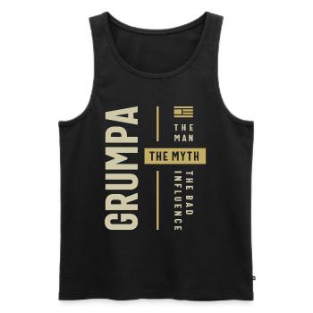 Grumpa Man Myth The Bad Influence - Dad Grandpa - Men's Premium Organic Tank Top - black - Front - Michal (187cm)