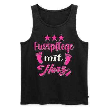 Fusspflege mit Herz Fuss Füsse Fusspflegerin - Männer Premium Bio Tank Top - Schwarz - Vorne - Michal (187cm)