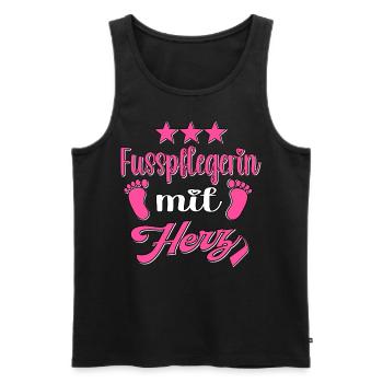 Fusspflege mit Herz Fuss Füsse Fusspflegerin - Männer Premium Bio Tank Top - Schwarz - Vorne - Michal (187cm)