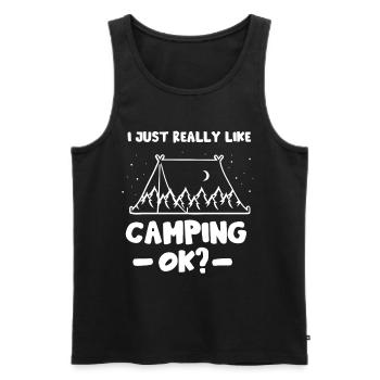 J’aime juste camper très bien camper camping - Débardeur bio Premium Homme - noir - Devant - Michal (187cm)