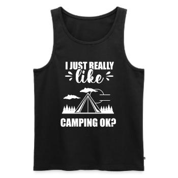 J’aime juste camper très ok camping camping-car - Débardeur bio Premium Homme - noir - Devant - Michal (187cm)