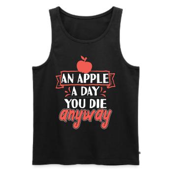 An Apple Day You Die Anyway - Men's Premium Organic Tank Top - black - Front - AI Model Male 178 light (178cm)