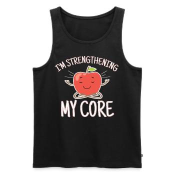 Im Strengthening My Core Apple Meditation - Men's Premium Organic Tank Top - black - Front - AI Model Male 178 light (178cm)