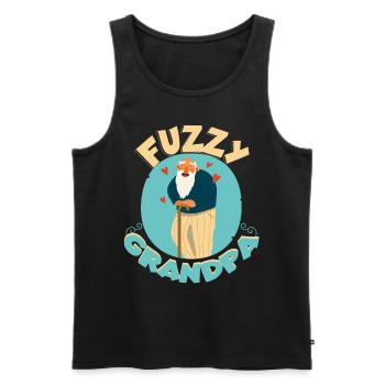 Fuzzy Grandpa - Men's Premium Organic Tank Top - black - Front - Michal (187cm)