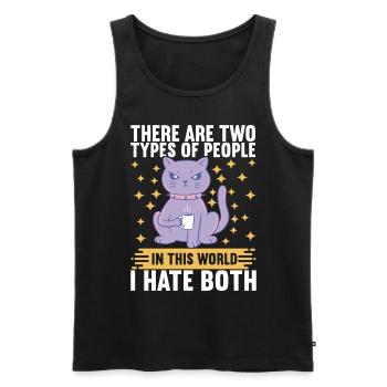 Misanthrop Sarkasmus - Männer Premium Bio Tank Top - Schwarz - Vorne - Michal (187cm)
