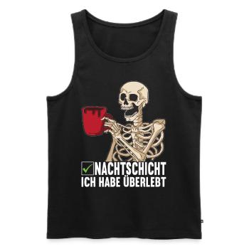 Nachtschicht Nachtdienst - Männer Premium Bio Tank Top - Schwarz - Vorne - AI Model Male 178 light (178cm)