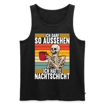 Nachtschicht Nachtdienst - Männer Premium Bio Tank Top - Schwarz - Vorne - AI Model Male 178 light (178cm)