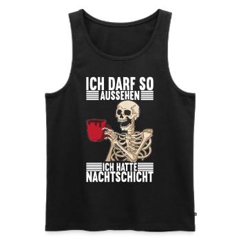 Nachtschicht Nachtdienst - Männer Premium Bio Tank Top - Schwarz - Vorne - Michal (187cm)