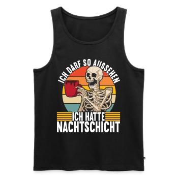 Nachtschicht Nachtdienst - Männer Premium Bio Tank Top - Schwarz - Vorne - AI Model Male 178 light (178cm)