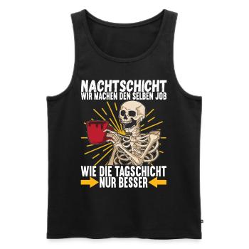 Nachtschicht Nachtdienst - Männer Premium Bio Tank Top - Schwarz - Vorne - AI Model Male 178 light (178cm)