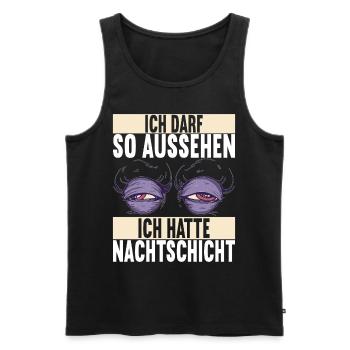 Nachtschicht Nachtdienst - Männer Premium Bio Tank Top - Schwarz - Vorne - AI Model Male 178 light (178cm)