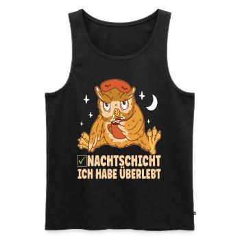 Nachtschicht Nachtdienst - Männer Premium Bio Tank Top - Schwarz - Vorne - AI Model Male 178 light (178cm)
