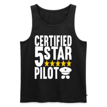 Pilot Flugzeug - Männer Premium Bio Tank Top - Schwarz - Vorne - Michal (187cm)