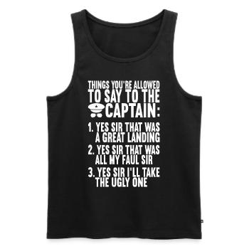 Pilot Flugzeug - Männer Premium Bio Tank Top - Schwarz - Vorne - Michal (187cm)