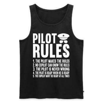 Pilot Flugzeug - Männer Premium Bio Tank Top - Schwarz - Vorne - Michal (187cm)