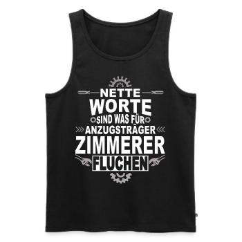 Handwerker Zimmerer - Männer Premium Bio Tank Top - Schwarz - Vorne - AI Model Male 178 light (178cm)