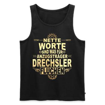 Drechseln Drechselbank Holz Drechsler - Männer Premium Bio Tank Top - Schwarz - Vorne - AI Model Male 178 light (178cm)