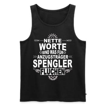 Dachdecker Handwerker Spengler - Männer Premium Bio Tank Top - Schwarz - Vorne - AI Model Male 178 light (178cm)