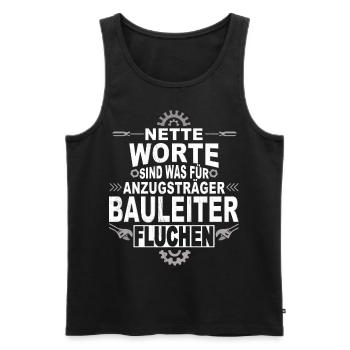 Bauherr Baustelle Bauleitung Bauaufsicht Bauleiter - Männer Premium Bio Tank Top - Schwarz - Vorne - AI Model Male 178 light (178cm)