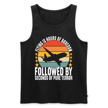 Pilot Flugzeug - Männer Premium Bio Tank Top - Schwarz - Vorne - Michal (187cm)