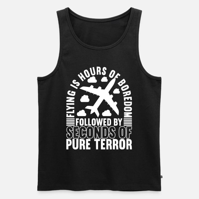 Pilot Flugzeug - Männer Premium Bio Tank Top - Schwarz