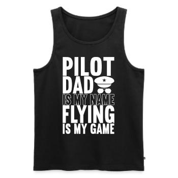 Pilot Flugzeug - Männer Premium Bio Tank Top - Schwarz - Vorne - Michal (187cm)