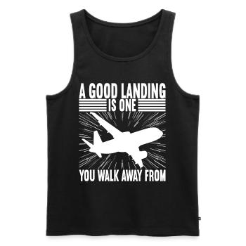 Pilot Flugzeug - Männer Premium Bio Tank Top - Schwarz - Vorne - Michal (187cm)